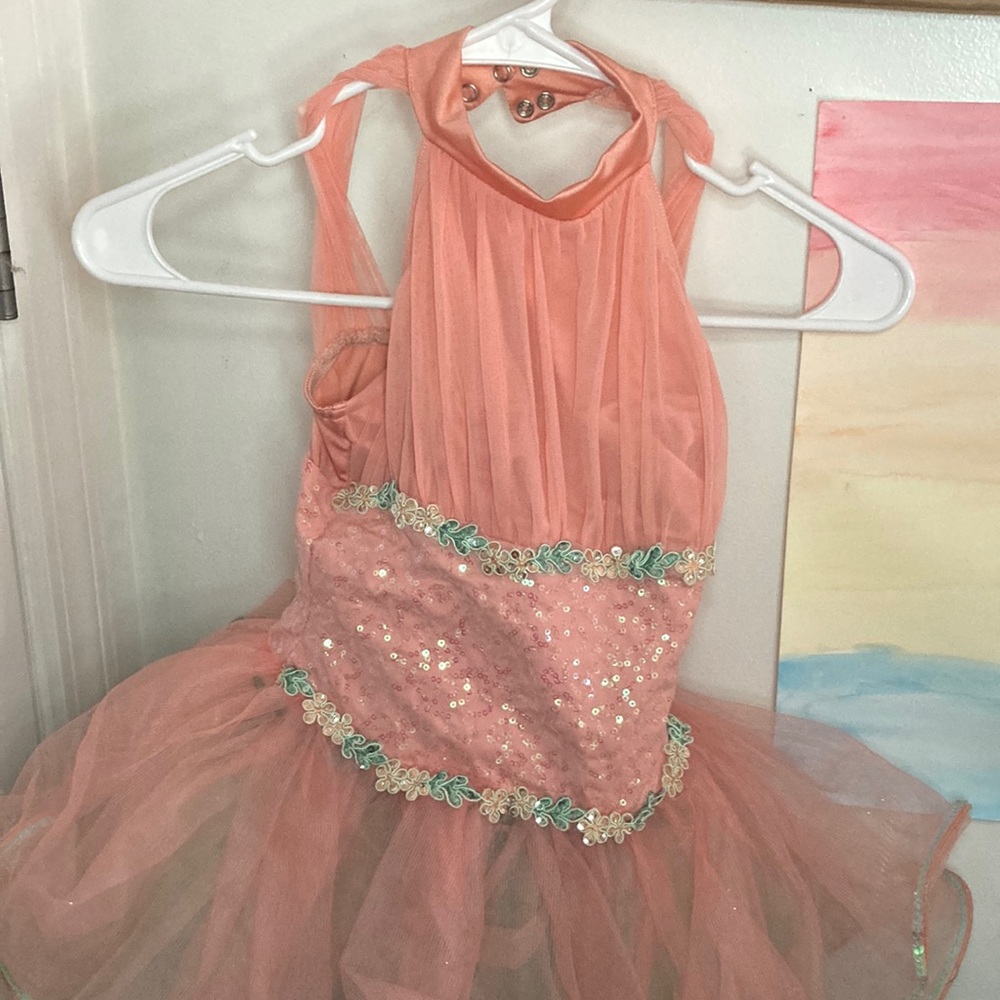 Coral ballet dance costume